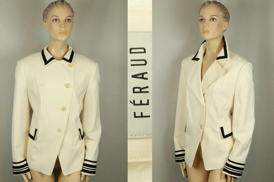 Chaqueta Blazer Plumero LOUIS FERAUD Marfil Elastizado Lana Terciopelo A Medida 16 Foto 1 de 4