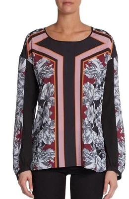 Blusa Top Clover Canyon Geométrica Dibujo de Flores Talla: M Precio de venta sugerido por el fabricante: $215 nueva con etiquetas Foto 1 de 4