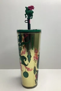 Starbucks 2024 Christmas Holiday Reindeer Straw Topper 24oz Tumbler Collection - Picture 1 of 7