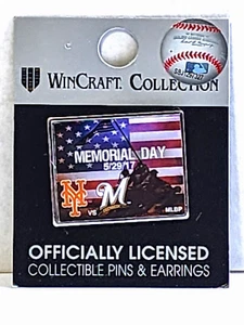 Prendedor del Día de los Caídos 2017 de los Mets de Nueva York 29/05/17 Estatua de los Marines de los Estados Unidos en Iwo Jima - Imagen 1 de 1