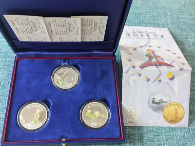 France 2007 The Little Prince 1 1/2 Euro 3 x Silver Proof Coin Set Le Petit - Image 1 of 4