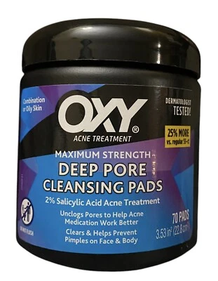 Oxy Acne Deep Pore Cleansing Pads 70 Pads Combo Or Oily Skin Exp 10/25 - Image 1 of 4