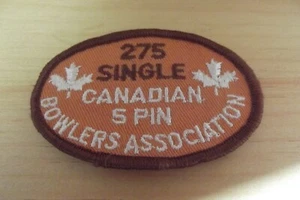 Vintage Patch 275 SINGLE CANADIAN 5 PIN BOWLERS ASSOCIATION Free Shipping - Picture 1 of 2