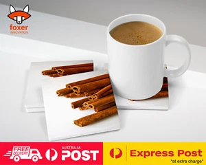 COASTER COFFEE DRINKING MAT|CINNAMOM SPICE HERBS #2 - Imagen 1 de 21