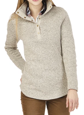 Sudadera túnica Charles River para mujer talla grande Hingham XXL 2XL avena a presión NUEVA Foto 1 de 4