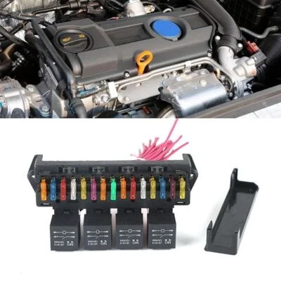 Car 15-way Fuse Box Master Control Copper Wire Fuse Holder & Relay Truck Tractor Foto 1 de 4
