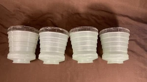 4 Matching Antique Art Deco Arts Crafts Glass Lamp Light Shade 2 1/4" Fitter - Picture 1 of 12