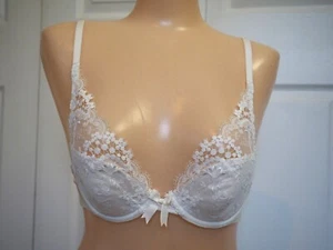 SIMONE PERELE 12B347 White Triangle Lace Push Up Bra Size 32A - Picture 1 of 5
