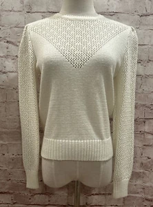 Suéter Pullover Marfil Tejido Abierto SCHRADER SPORT Pointelle De Colección *10 *Pequeño - Imagen 1 de 6