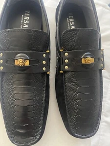 Gianni Versace Men’s Crocodile Loafers EU 43.5 authentic vintage - Picture 1 of 9