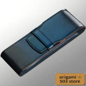 Estuche de 2 bolígrafos de cuero Pilot X Cypris azul acabado Urushi cuero de vaca Japón limitado - Imagen 1 de 5