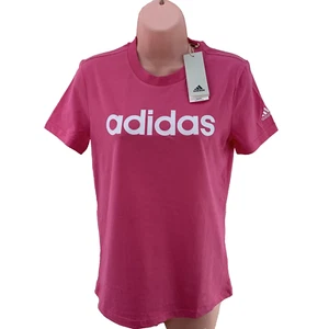 adidas Slim Logo T-shirt, Size S, Pulse Magenta/White ID0034 - Picture 1 of 16
