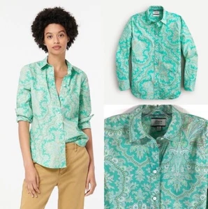 J.CREW COLLECTION Camisa Popelina Algodón Talla 4 en Colgante Ratti Paisley AW454 - Imagen 1 de 11