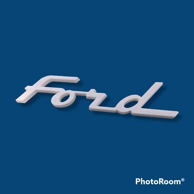 Ford 1955 clásico emblema - par - impreso en 3D - Project Howe - blanco Foto 1 de 4