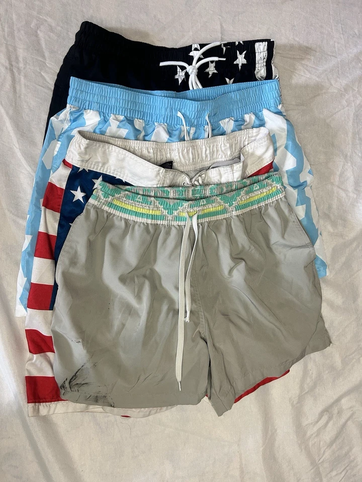 Lote de 4 Board Shorts Multicolor/Patrón/Marca Para Hombre Talla Mediana Foto 1 de 4