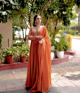 TRAJES PAQUISTANÍES ANARKALI SALWAR KAMEEZ SHARARA PLAZZO BODA INDIA ÉTNICA EID - Imagen 1 de 10