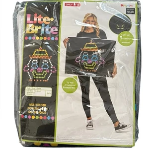 Neu mit Etikett Lite Brite Lite Up Halloween Kostüm Overlay Einheitsgröße schwarz 80er - Bild 1 von 3
