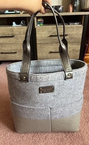 Kate Spade Handtasche Quinn Purse Frosted Felt Wool Heather Grey Glitter Tote Bag - Bild 1 von 13