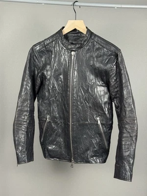 $2000 John Varvatos Carol Christian Poell Style Leather Faded Jacket - Image 1 of 4