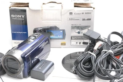 SONY Handycam HDR-CX180 Video Camera Blue w/ Battery Charger Cables Box - Image 1 of 4