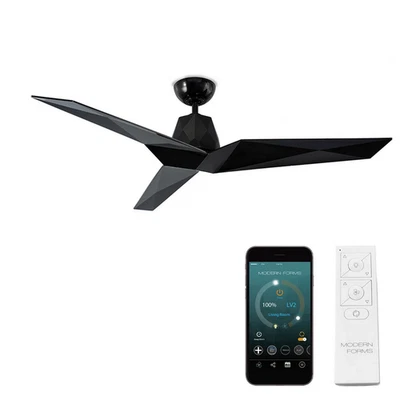 Modern Forms 60" Vortex 3-Blade Outdoor/Indoor Smart Ceiling Fan Black NDNH1220 - Image 1 of 4