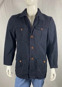 Vintage J Peterman Company Blue Cotton Cargo Tech Blazer Field Jacket Rare Sz 40 - Picture 1 of 10