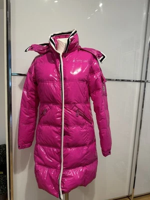 Moncler  Damen Stepp-Jacke/Mantel ,  Größe S. , Pink,  Daunenfüllung, Lackoptik - Bild 1 von 4