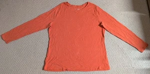 Time And Tru Womens XXX Large Orange Cotton Blend Long Sleeve Shirt 23 - Picture 1 of 7