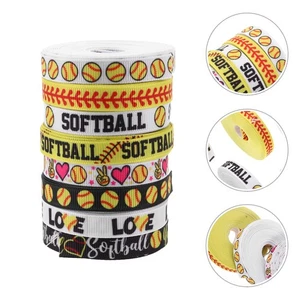 8 Rolls Sports Decorative Webbing Softball Wired Edge Ribbon Baseball Thin - Picture 1 of 12