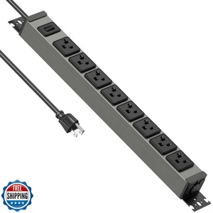 JUNNUJ Heavy Duty Steckdosenleiste Wandhalterung, 20 Amp Überspannungsschutz 1200J Metall  - Bild 1 von 5