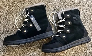Sorel Explorer Joan 1808061010 Women's US 8 Black Waterproof Winter Boots LR2084 - Picture 1 of 2