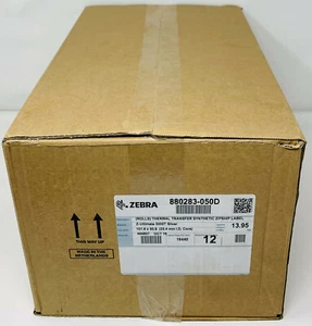 ZEBRA 880283-050D Z-ULTIMATE 3000T 16440 ETICHETTE ARGENTO 12 ROTOLI 102mmX51mm - Picture 1 of 2