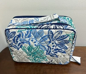 Vera Bradley Large Blush & Brush Makeup Case Santiago Cosmetics Bag NEW - Picture 1 of 18