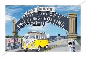 Santa Monica,pier,surf,city,VW,Volkswagen,wagon,bus,van,surfing,safari - Picture 1 of 2