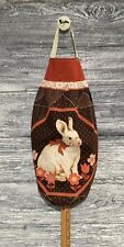 Plastic Grocery Bag Rag Sock Holder Rabbit Bunny Calico Tulips Flowers