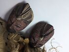 Reclaimed 2 Wood Wall Masks, Indonesian, Bali Hand Carved Wall Decor
