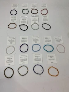 Collection Of 17 Gemstone Power Mini Energy Bracelets With Description NWOT - Picture 1 of 12