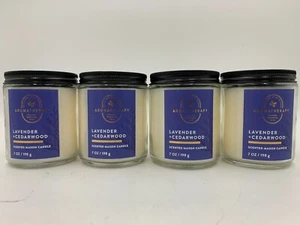 Bath & Body Works Lavender Cedarwood Single Wick Scented Candle S/4 #6000-3 - Picture 1 of 2