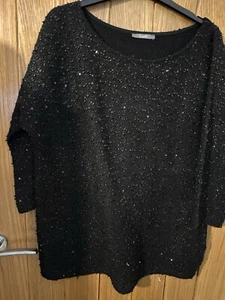 Neues schwarzes Party-Top mit Pailletten für Damen Größe 16 South - Bild 1 von 5