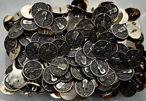 25mm 40L Antique Dark Gold Guitar Music Vintage Lightweight Shank Buttons MB205 - Picture 1 of 1
