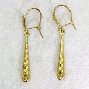 9ct 9k Yellow Gold Pendulum Dropper Earrings - Picture 1 of 4
