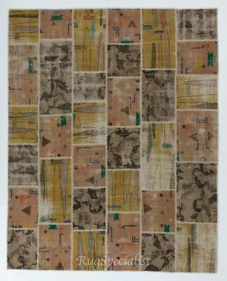 Handmade Patchwork Rug, Natural & Undyed, Authentic Vintage Carpet - Image 1 of 4