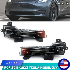 Pair For 2017-2023 Tesla Model 3/Y Fog Light Lamp LED DRL Right & Left Side - Picture 1 of 14