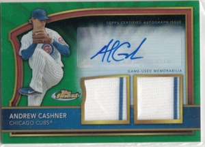 2011 Topps Finest Dual Relic Green Refractor ANDREW CASHNER Jersey/Auto /149 Cub - Picture 1 of 2