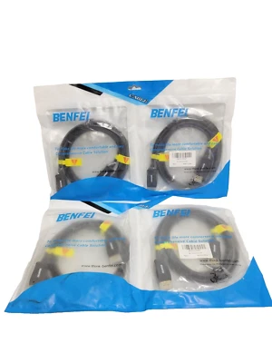 (4 Packs )of Benfei B_US_163black HDMI Male to Male Adapter Cable CordNEW. - Image 1 of 3