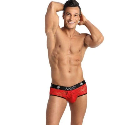 Jockstrap BikiniJock Boxer String Men T-Shirt Zarte rote Spitze Blumendruck NEU - Bild 1 von 4
