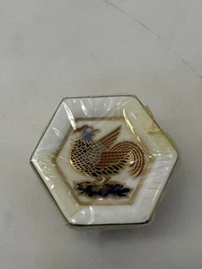 Royal Crown Derby - sechseckige Schmuckschatulle - englischer Bone China Hahn A.1299 - Bild 1 von 6