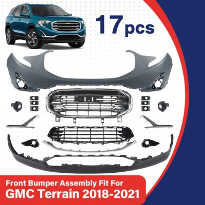 For 2018-2021 GMC Terrain Front Bumper Cover Assembly Grille Kit with Fog Light Foto 1 de 4