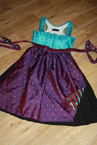 KL4645 @ Dirndl + Schürze @ Abenddirndl @ türkis @ Balkonett Miederdirndl 36-38 - Bild 1 von 2