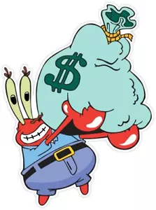 Decalcomania Mr. Krabs Spongebob Spongebob Money Adesivo Vinile Divertente PARETE *TAGLIE* - Foto 1 di 2